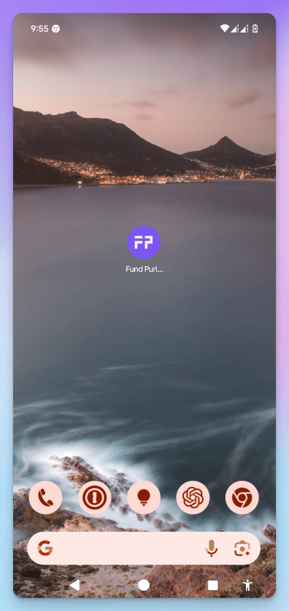 Fund Purifier on a phone home screen